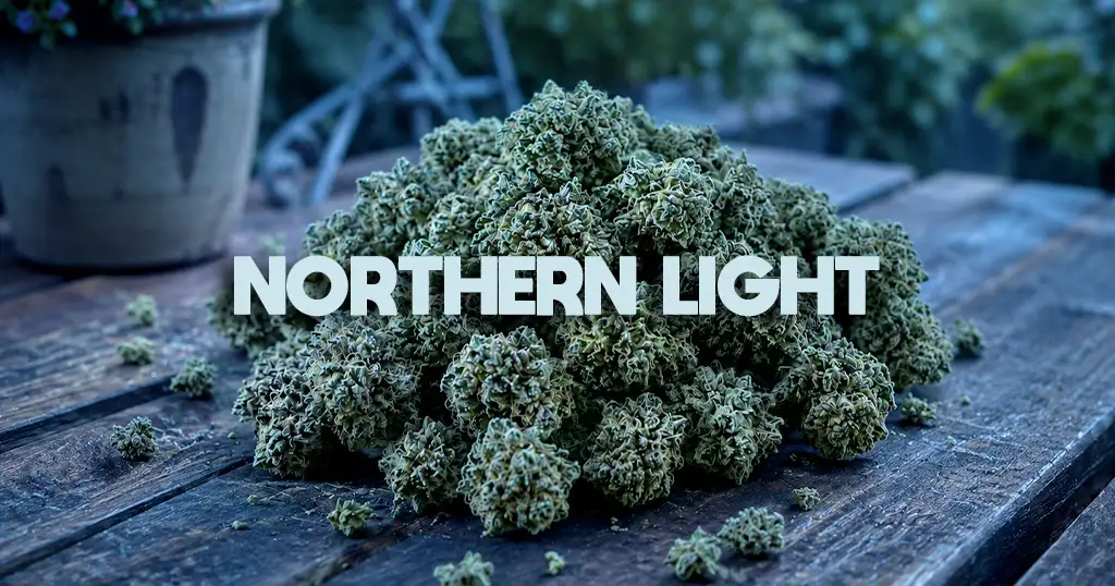 Fleur de Northern Lights CBD : tête compacte vert foncé, très résineuse